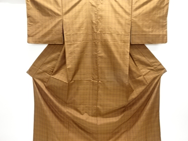 JAPANESE KIMONO / LATTICE WEAVING HONJO OSHIMA TSUMUGI KIMONO